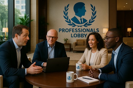 Professionals working with technology