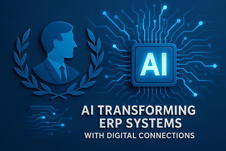 AI transforming ERP systems with digital connections