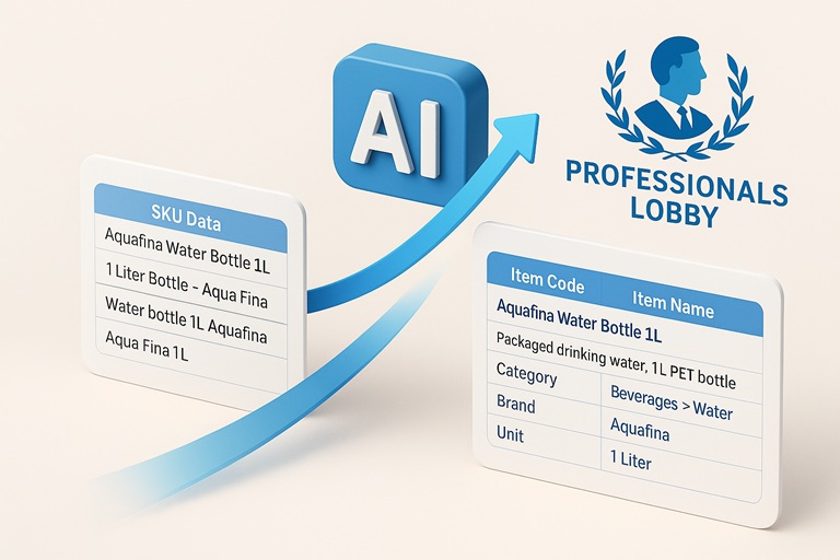 AI transforming messy SKU data into clean structured data