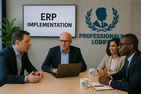 ERP consultants discussing implementation