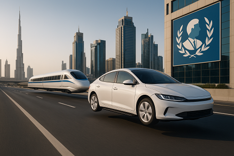 Futuristic maglev transportation concept