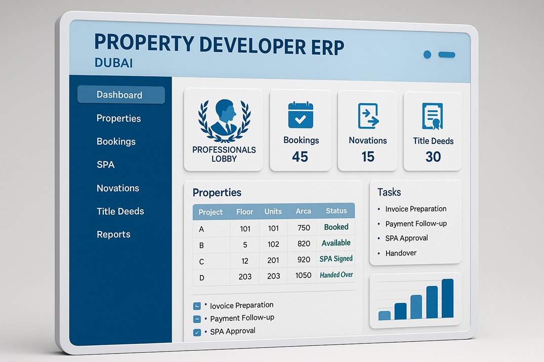 Property CRM dashboard showing leads and conversions